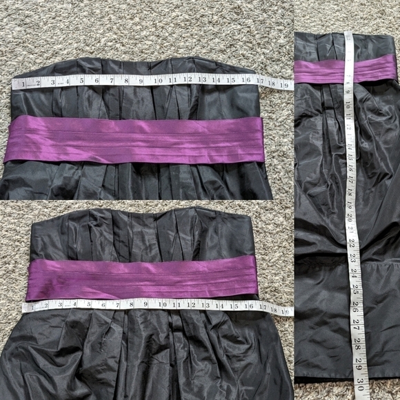 ✨3/$15 Lavender Label Vera Wang black purple strapless bridesmaid dress 12 - Picture 6 of 9